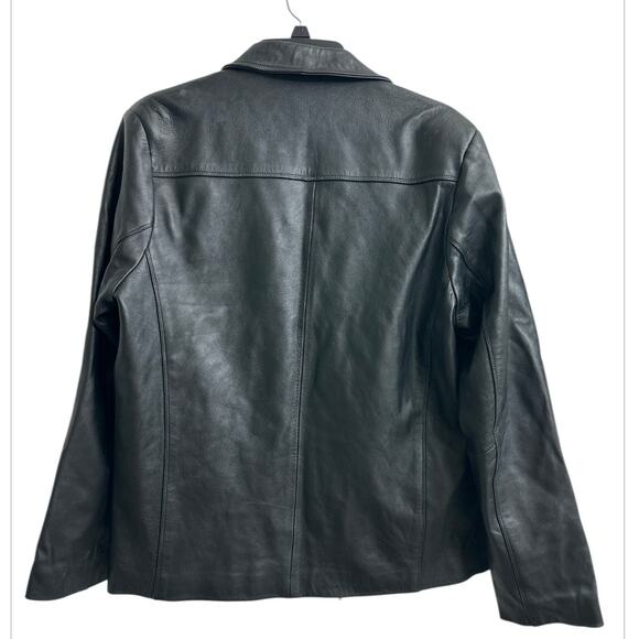 GERHEL Men's Black Genuine Sheepskin Leather Jacket Stitching Zipper Size Small - Picture 4 of 11